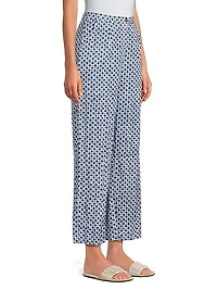 Pietro Check Cotton-Linen Pants