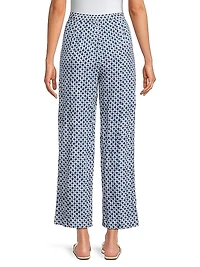 Pietro Check Cotton-Linen Pants