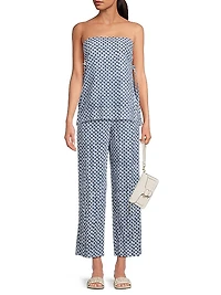 Pietro Check Cotton-Linen Pants