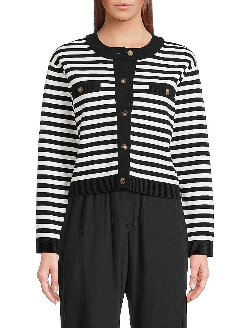 Lise Striped Stretch-Cotton Jacket