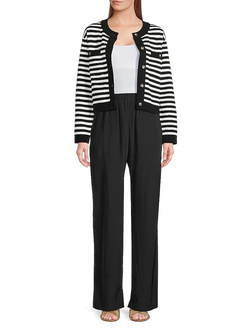 Lise Striped Stretch-Cotton Jacket