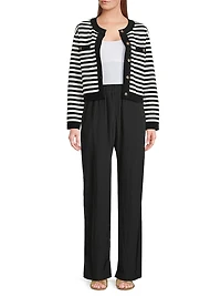 Lise Striped Stretch-Cotton Jacket