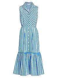 Joelle Striped Sleeveless Midi-Dress