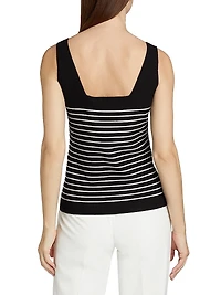 Ellie Squareneck Striped Knit Tank
