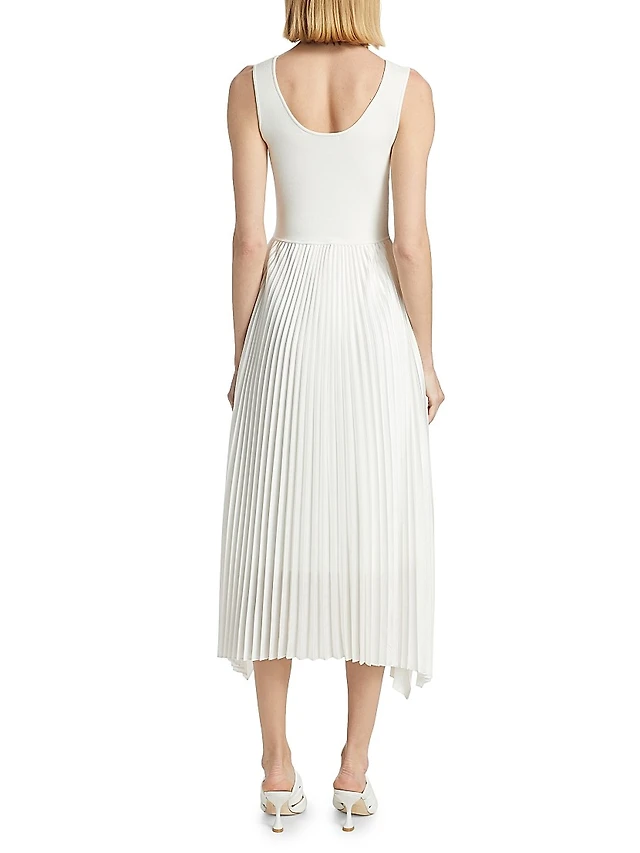 knee length dresses for ladies T-Tahari Pleated Halter Midi Dress  Elie Tahari