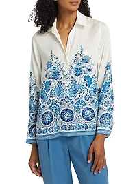 Madeline Floral Silk-Blend Blouse