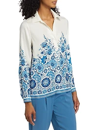 Madeline Floral Silk-Blend Blouse