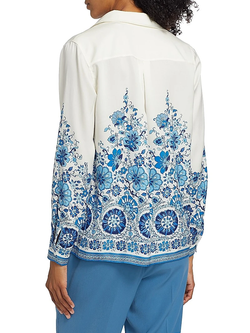 Madeline Floral Silk-Blend Blouse