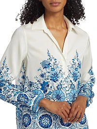 Madeline Floral Silk-Blend Blouse
