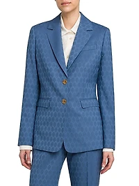 Geometric Jacquard Wool Blazer