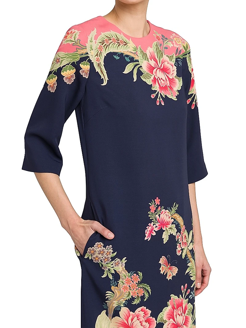 Floral Crepe Shift Dress