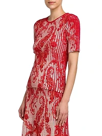 Paisley Pintuck Knit Top