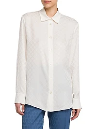 Geometric Jacquard Silk-Blend Shirt