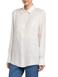 Geometric Jacquard Silk-Blend Shirt