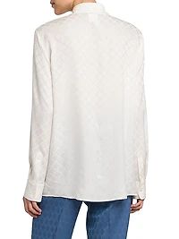 Geometric Jacquard Silk-Blend Shirt