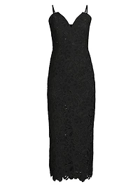 Ethella Beaded Lace Midi-Dress