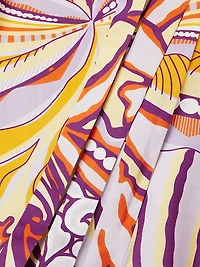 Zayna Floral Satin Belted Midi-Dress