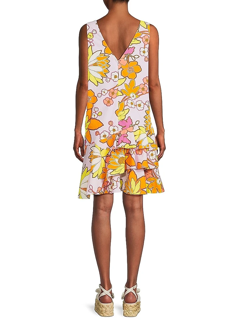 Talia Floral-Sequined Knee-Length Dress