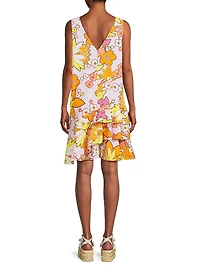 Talia Floral-Sequined Knee-Length Dress