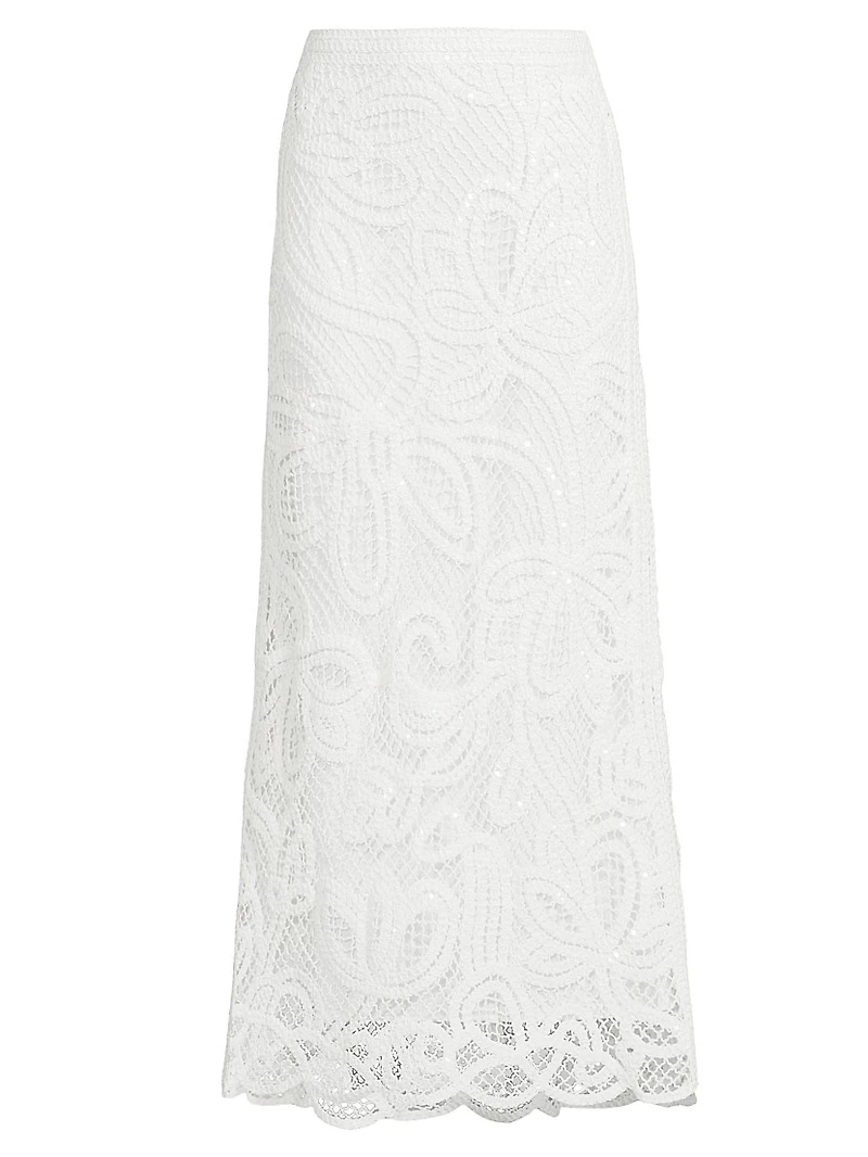 Rachael Crochet Sequin Maxi Skirt