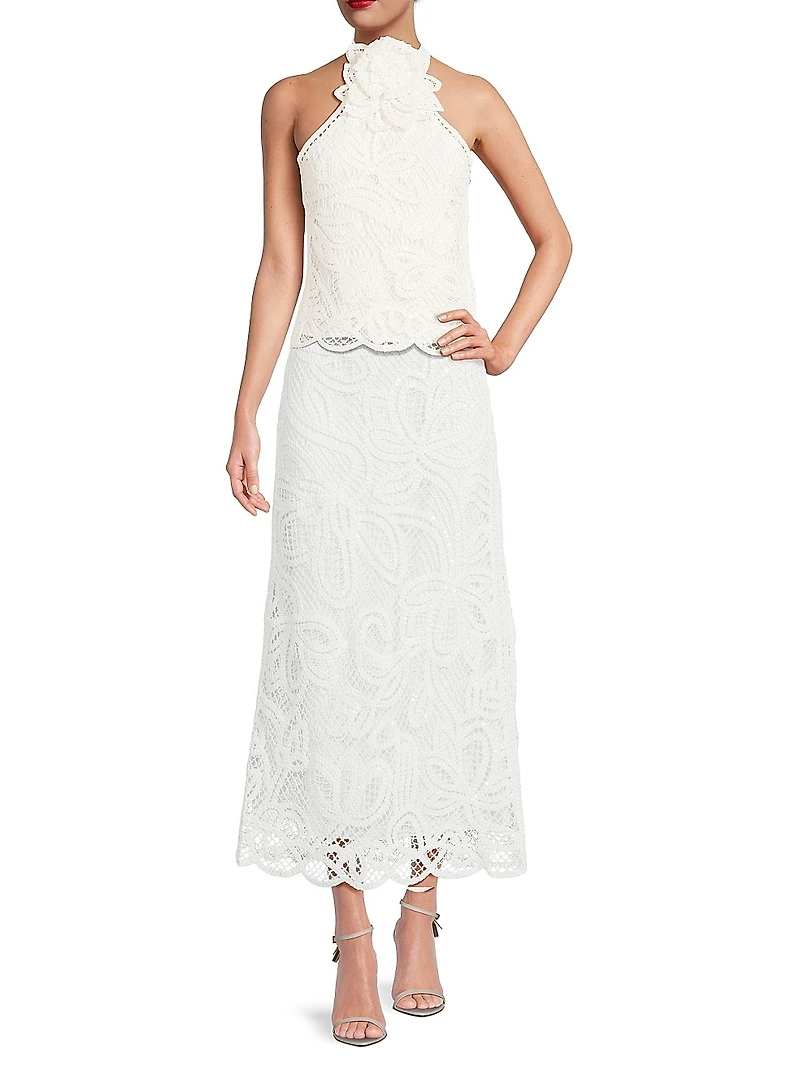 Rachael Crochet Sequin Maxi Skirt
