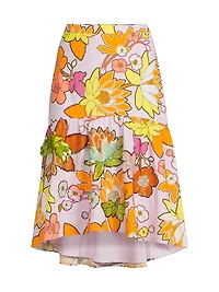 Kehlani Floral-Sequined Midi-Skirt