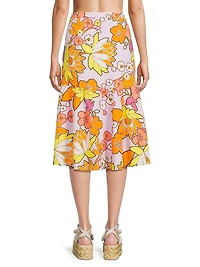 Kehlani Floral-Sequined Midi-Skirt