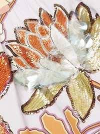 Kehlani Floral-Sequined Midi-Skirt