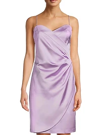 Taryn Satin Wrap Minidress