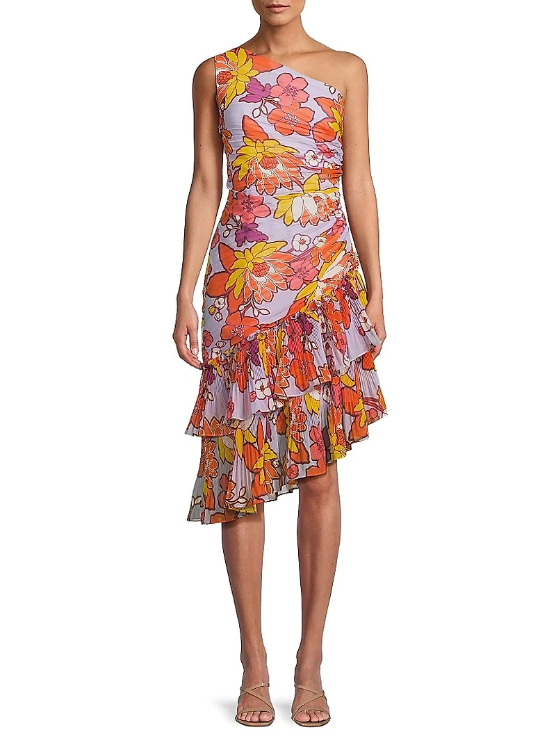 Lana Floral Asymmetric Midi-Dress