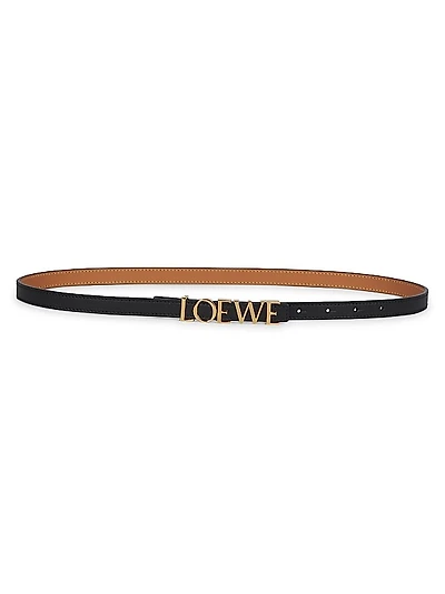 Logo Buckle Leather Belt