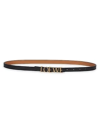Logo Buckle Leather Belt