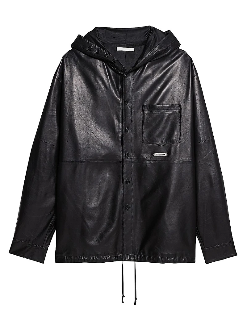Leather Hooded Shirt