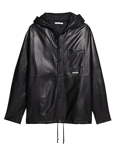 Leather Hooded Shirt
