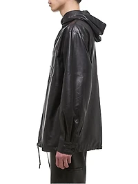 Leather Hooded Shirt