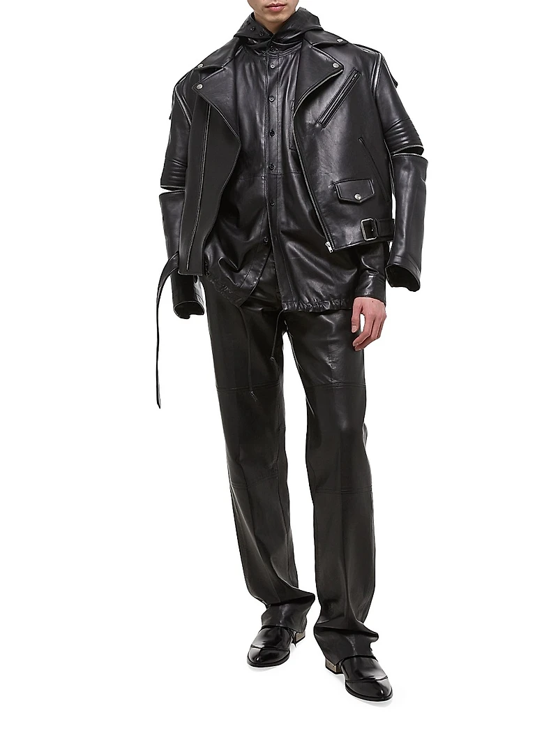 Leather Hooded Shirt