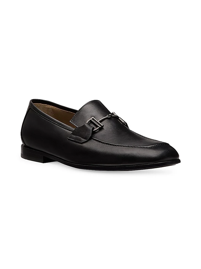Club Luxe-Bit Leather Loafers