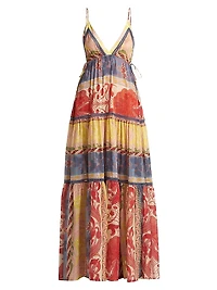 Patchwork Tiered Long Dress