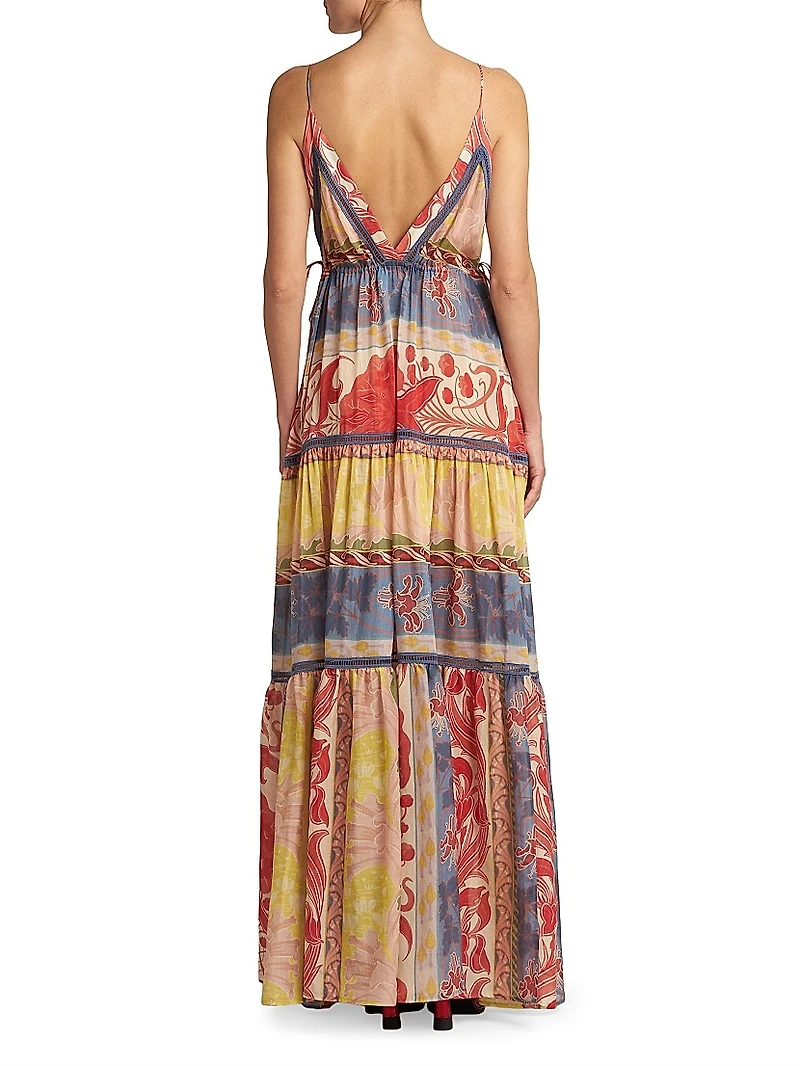 Patchwork Tiered Long Dress