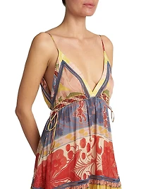 Patchwork Tiered Long Dress