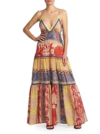 Patchwork Tiered Long Dress