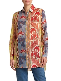 Floral Cotton Longline Shirt