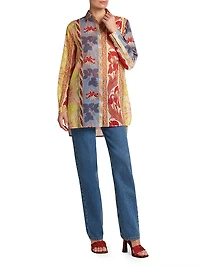 Floral Cotton Longline Shirt