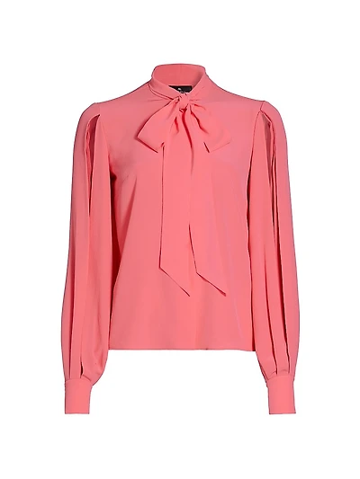 Silk Tie-Neck Blouse
