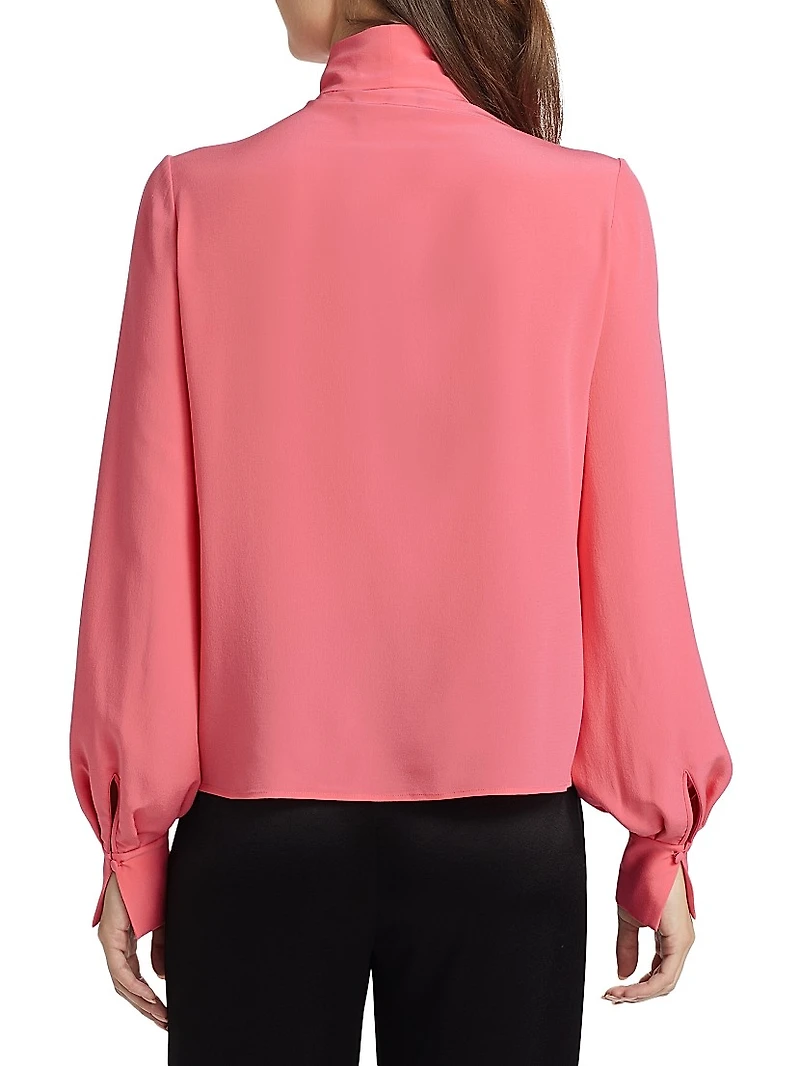 Silk Tie-Neck Blouse