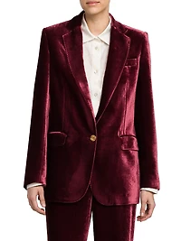 Silk-Blend Velvet Blazer