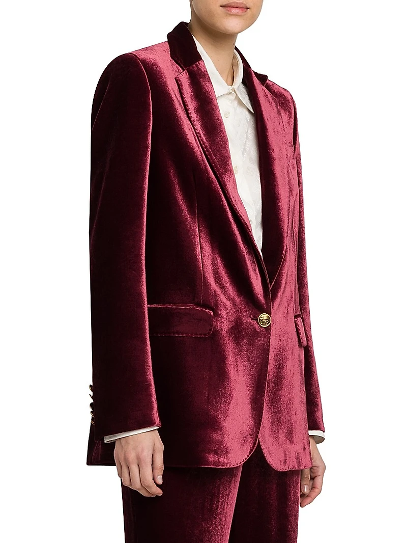 Silk-Blend Velvet Blazer