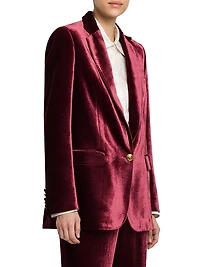 Silk-Blend Velvet Blazer