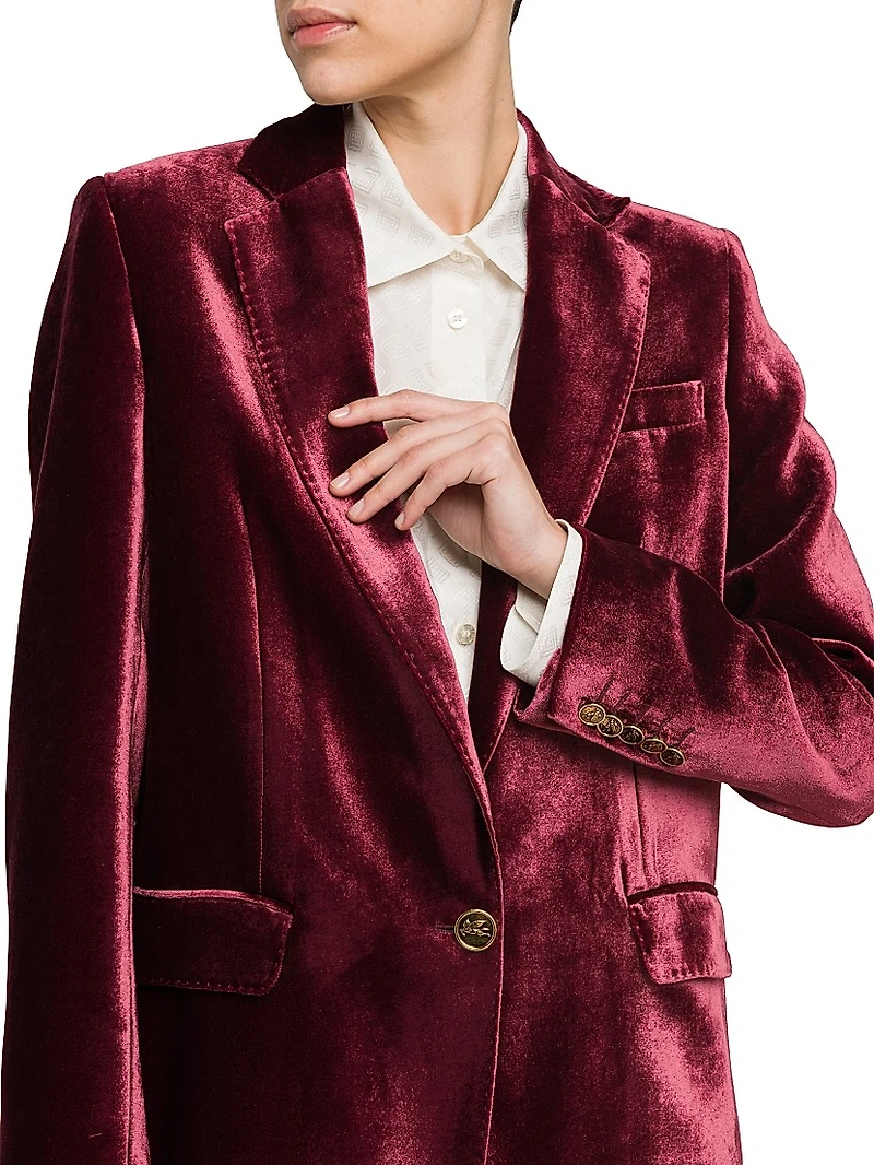 Silk-Blend Velvet Blazer
