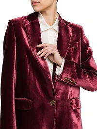 Silk-Blend Velvet Blazer